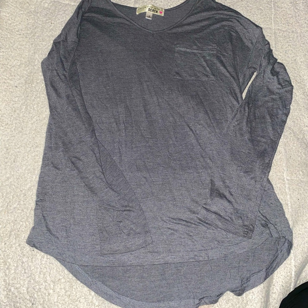 Womens Grey Long-Sleeve